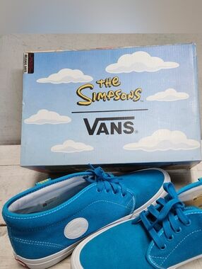 VANS Chukka Mid Pro Simpsons Bart Blue Skate Skateboard Shoes Sneakers Mens 8